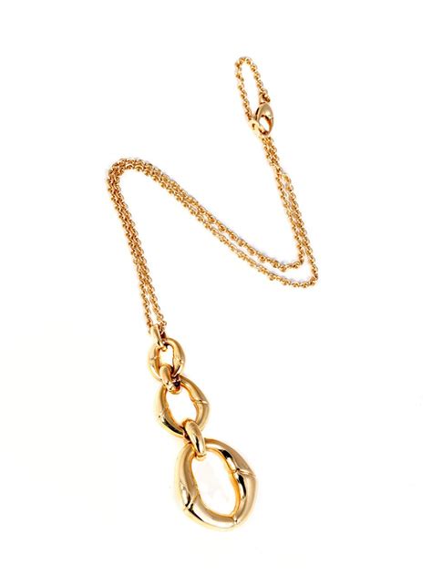 gucci necklace gold gg|gucci bamboo gold necklace.